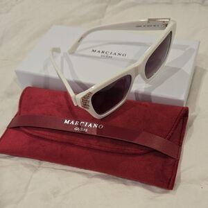 Marciano White Sunglasses with Red Accents